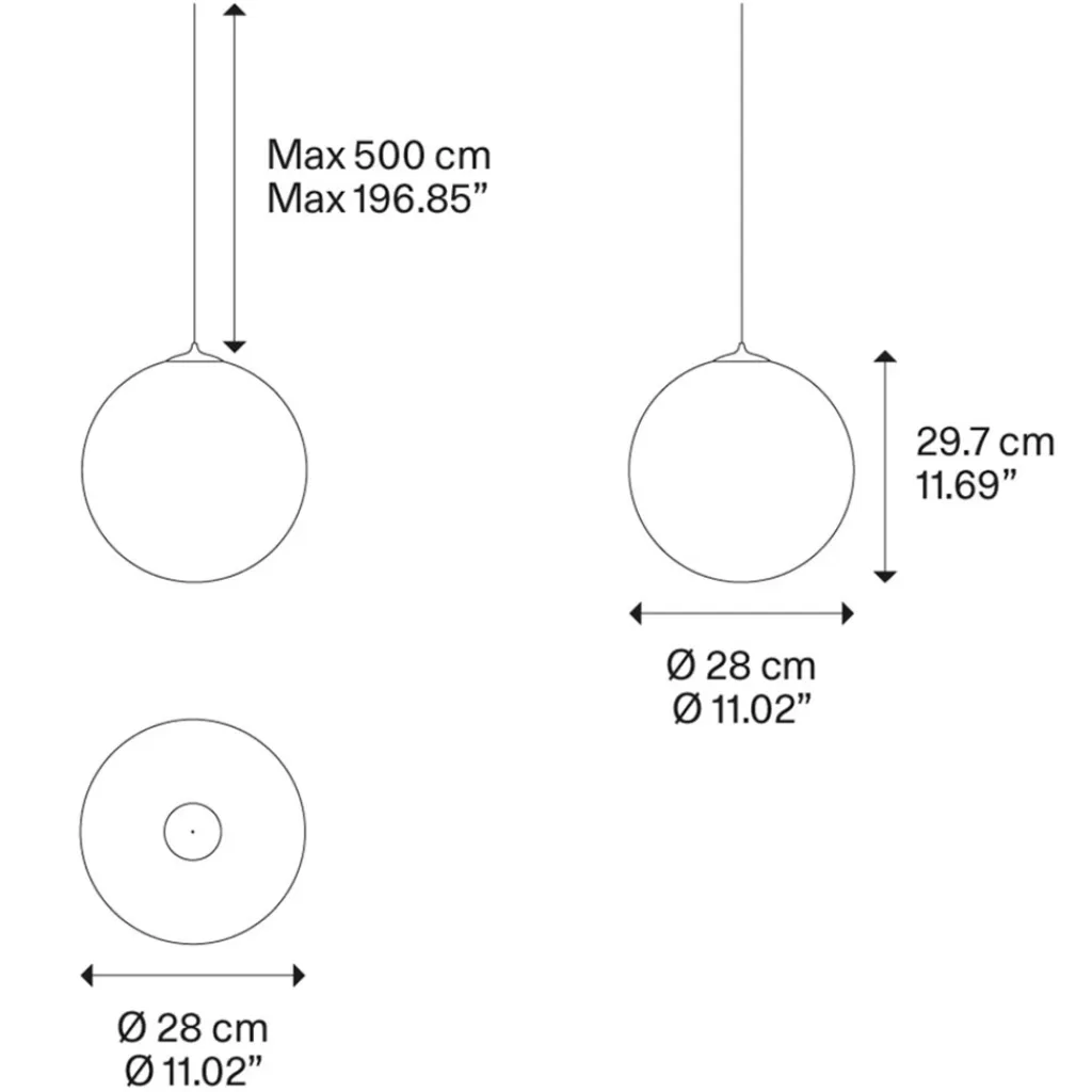 Glazen hanglamp Random Solo frosted wit 28 cm>Straluma Clearance