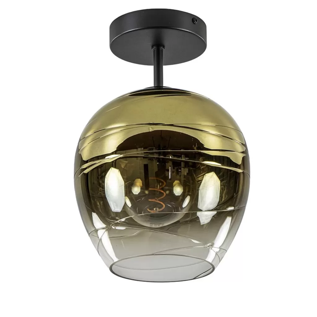 Glazen plafondlamp gold gradient met zwart>Straluma New