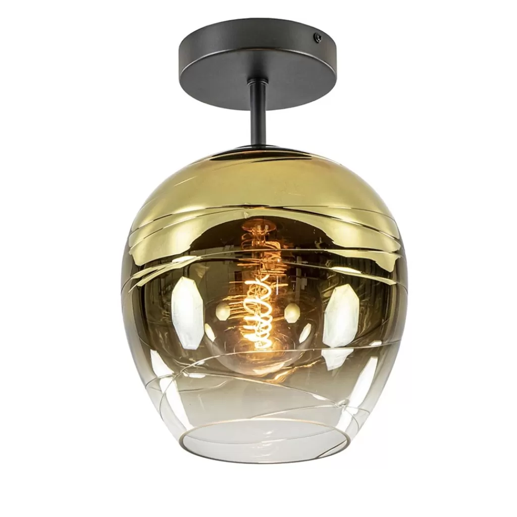 Glazen plafondlamp gold gradient met zwart>Straluma New