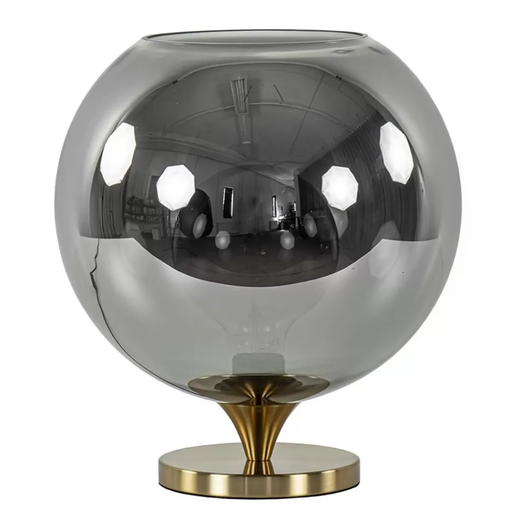 Globe tafellamp smoke/titanium met gouden voet>Straluma Outlet