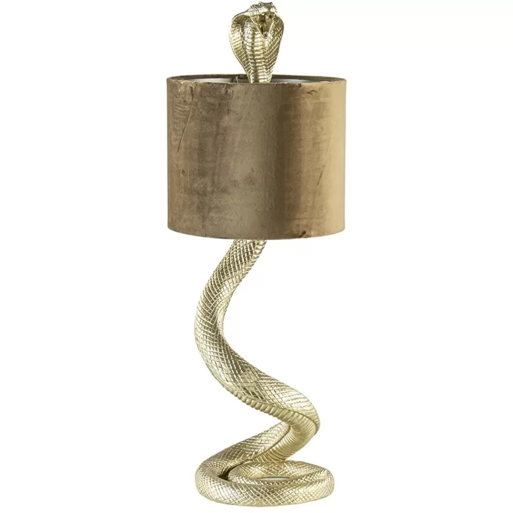 Gouden tafellamp Snake met velours kap>Straluma Cheap