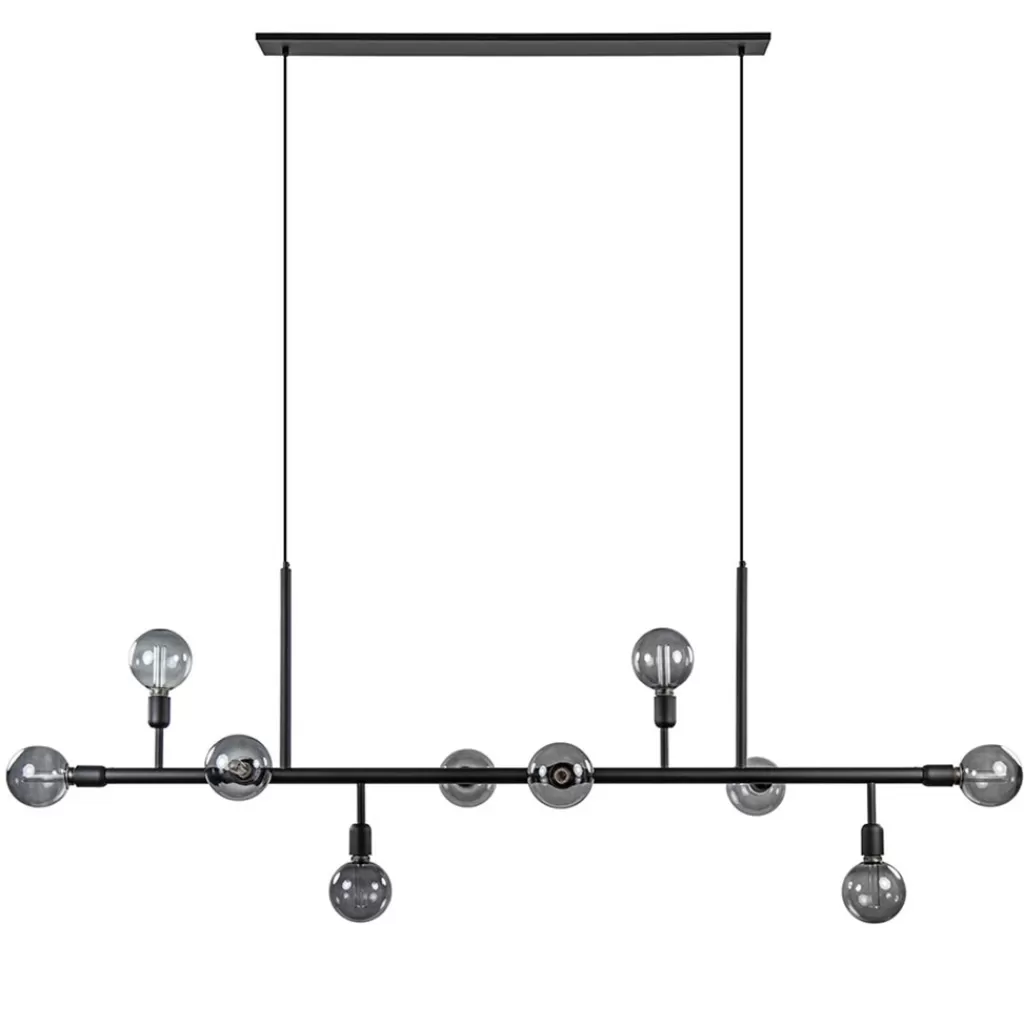 Grote 10-lichts eettafelhanglamp zwart exclusief lichtbronnen>Straluma Clearance