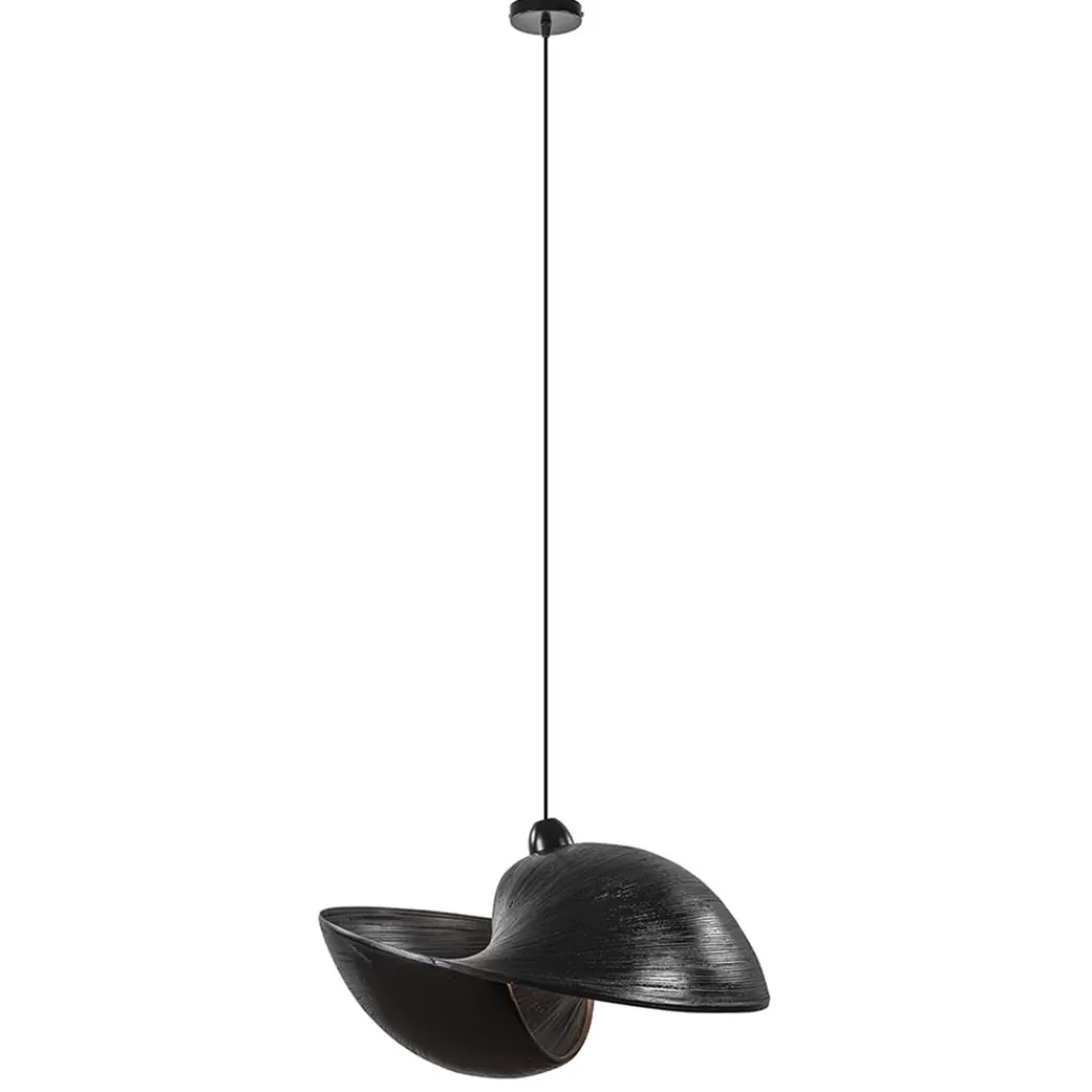 Grote bamboe hanglamp shell zwart>Straluma Discount