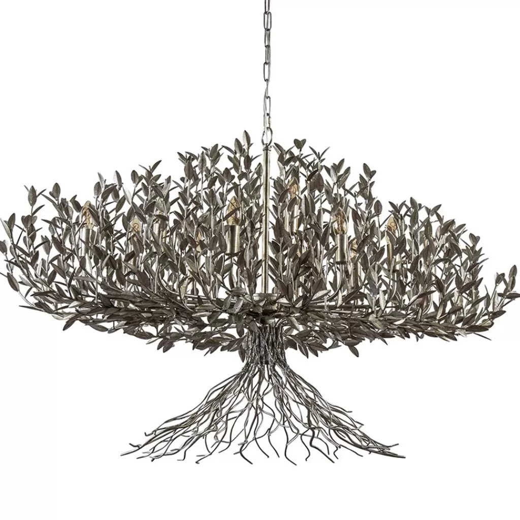 Grote design hanglamp ovaal oud zilver>Straluma New