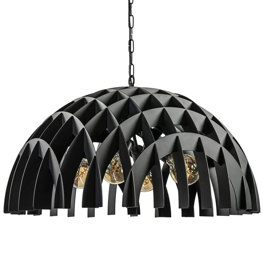 Grote koepel hanglamp Dome mat zwart metaal>Straluma Discount