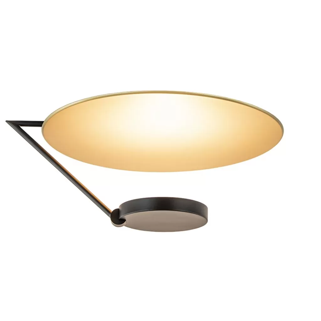 Grote LED plafondlamp zwart/goud indirect licht>Straluma Best