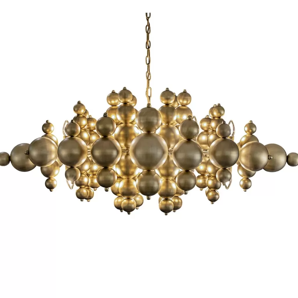 Grote ovale hanglamp Blow mat brass>Straluma Online