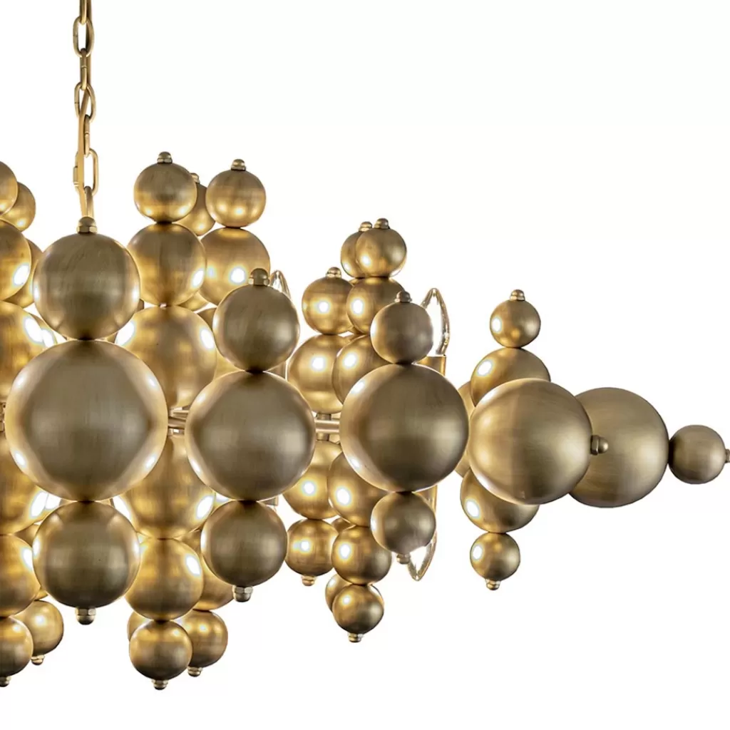 Grote ovale hanglamp Blow mat brass>Straluma Online