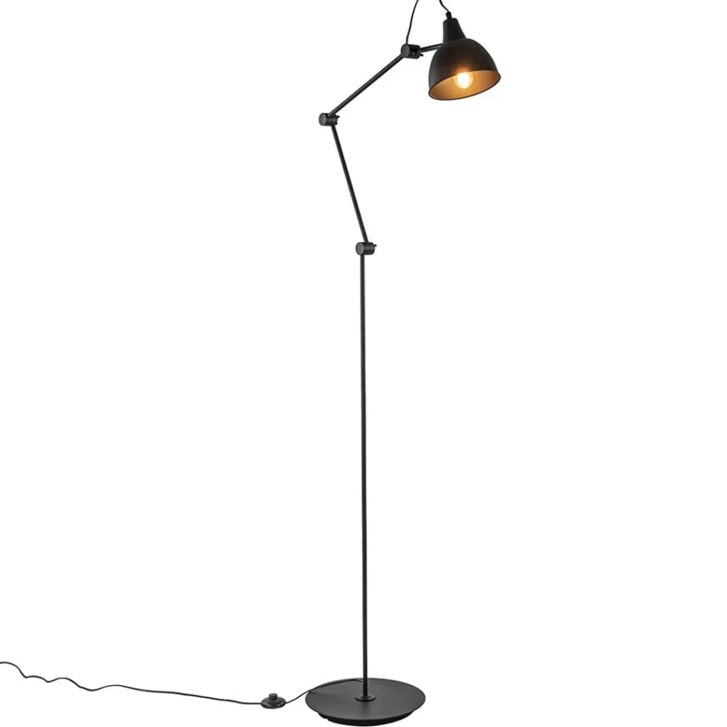 Grote vloerlamp retro mat zwart verstelbaar>Straluma Outlet