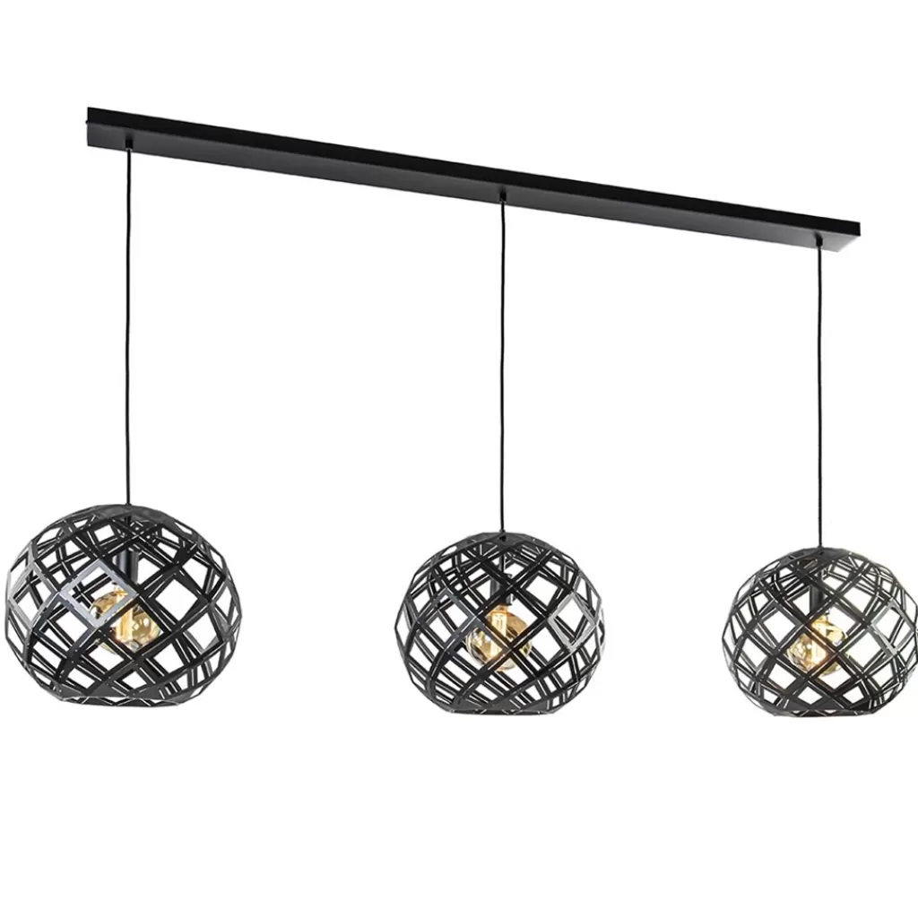 Hanglamp 3L balk bol zwart industrieel>Straluma New