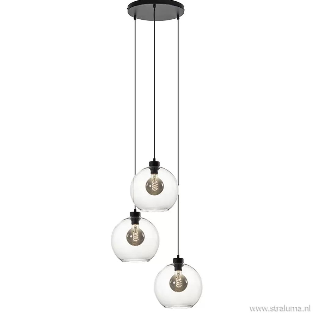 Hanglamp 3-lichts rond glas helder 25 cm>Straluma Fashion