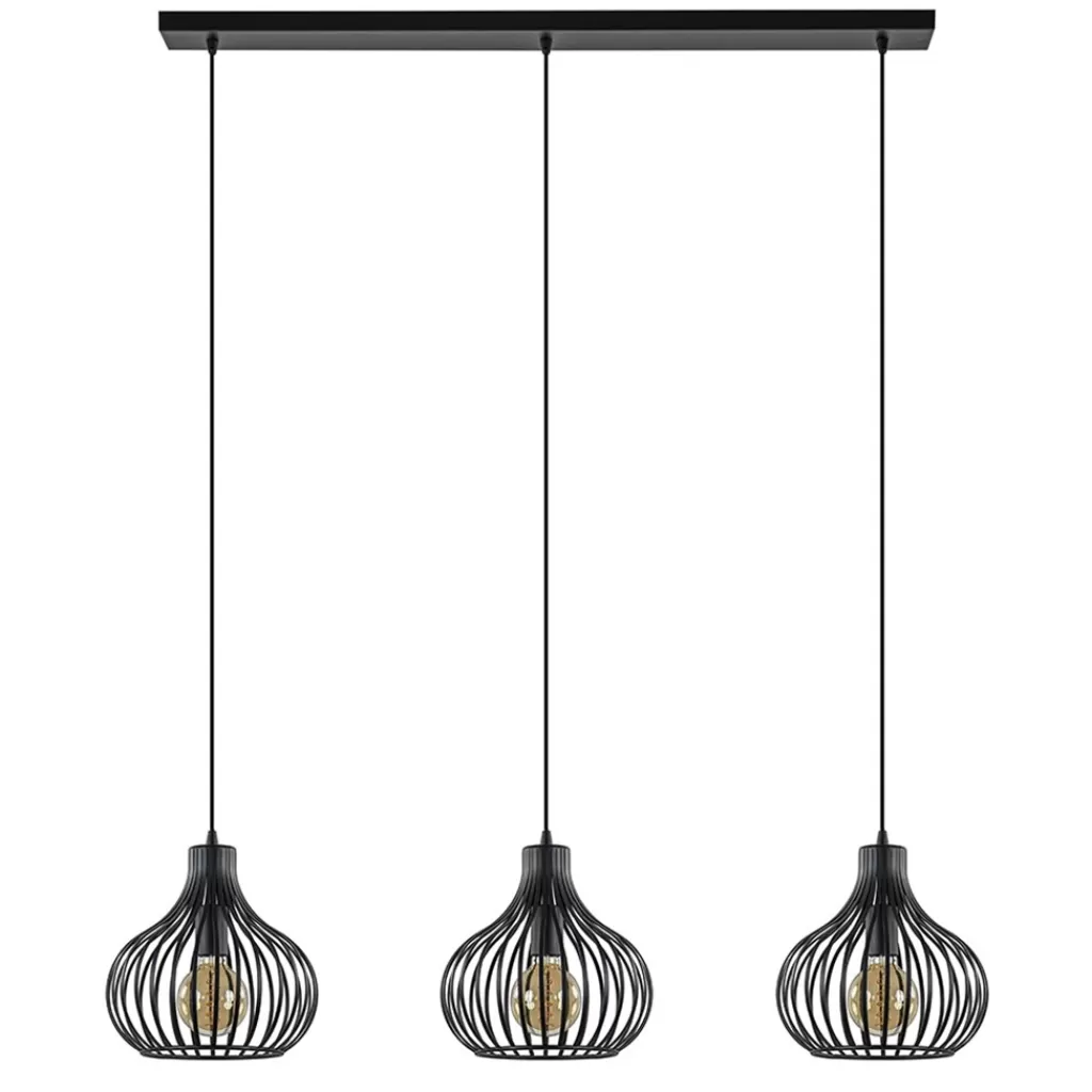 Hanglamp Aglio 28cm 3L op balk zwart>Straluma Outlet