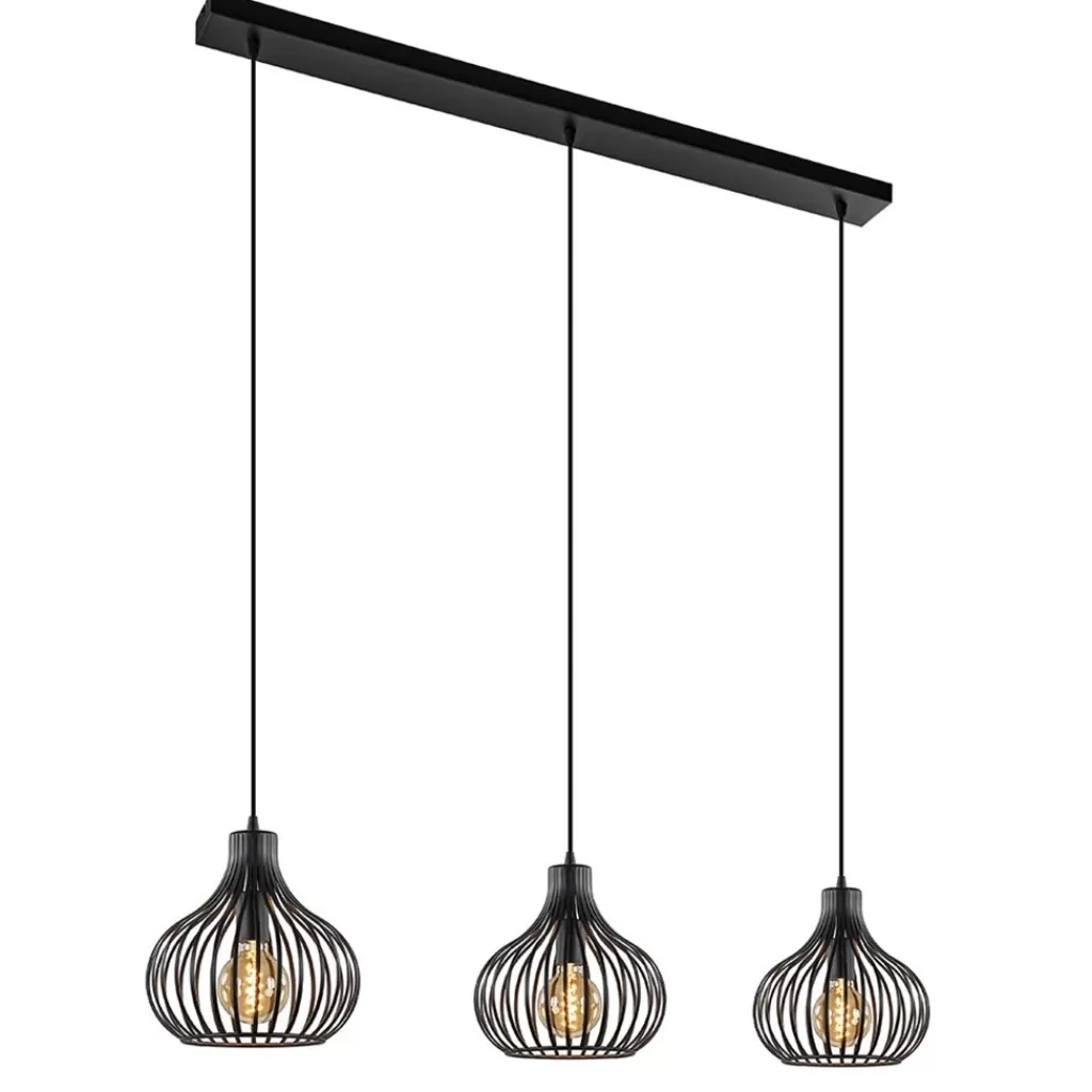 Hanglamp Aglio 28cm 3L op balk zwart>Straluma Outlet