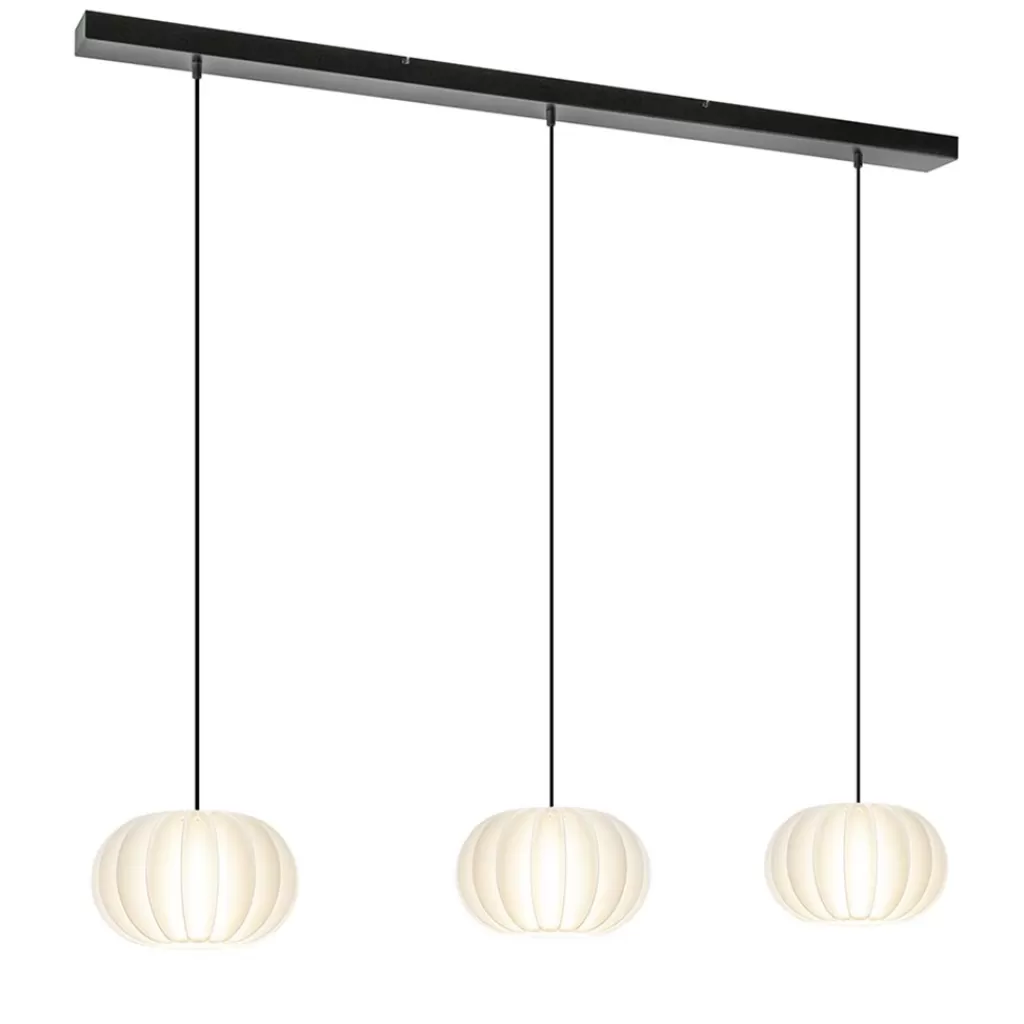 Hanglamp Arena 3L op balk zwart/kap wit>Straluma New