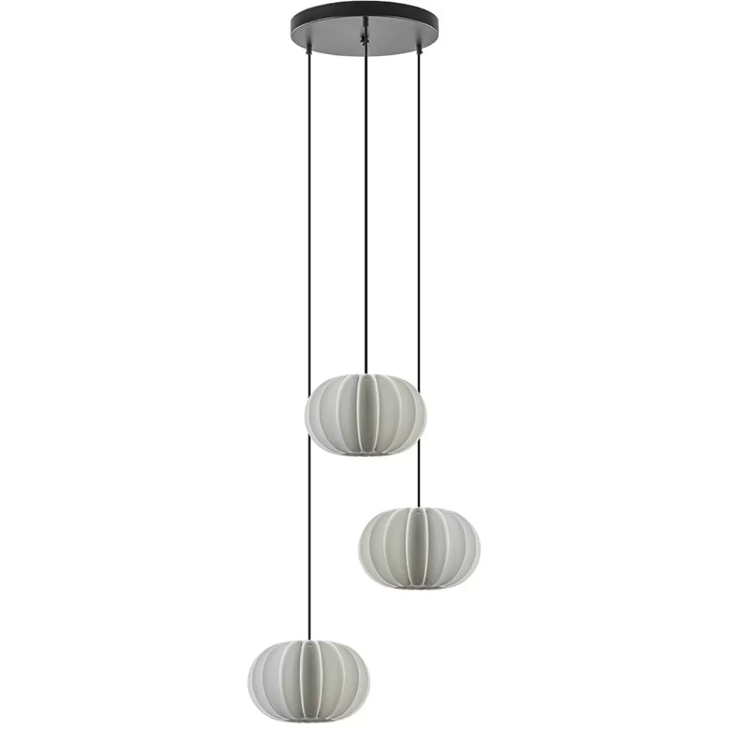 Hanglamp Arena 3L rond zwart/kap wit>Straluma Cheap