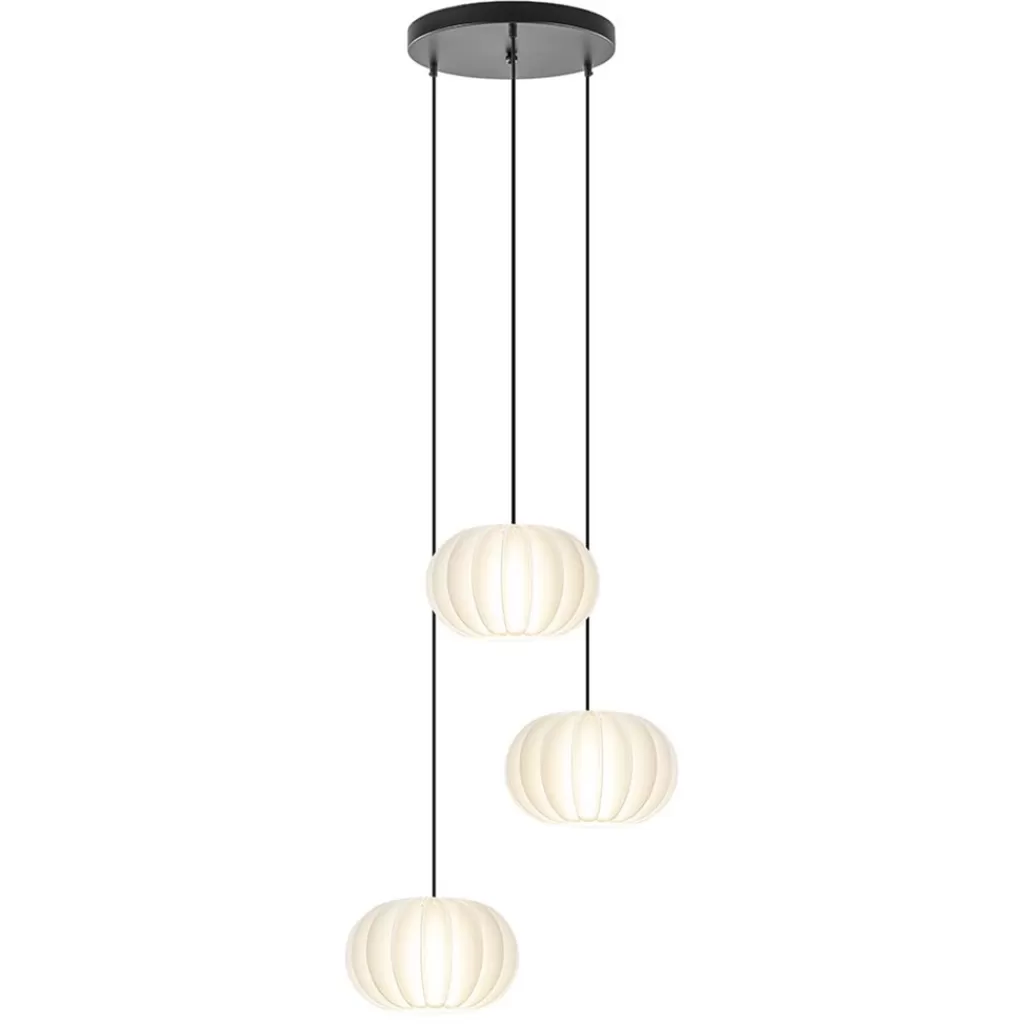 Hanglamp Arena 3L rond zwart/kap wit>Straluma Cheap