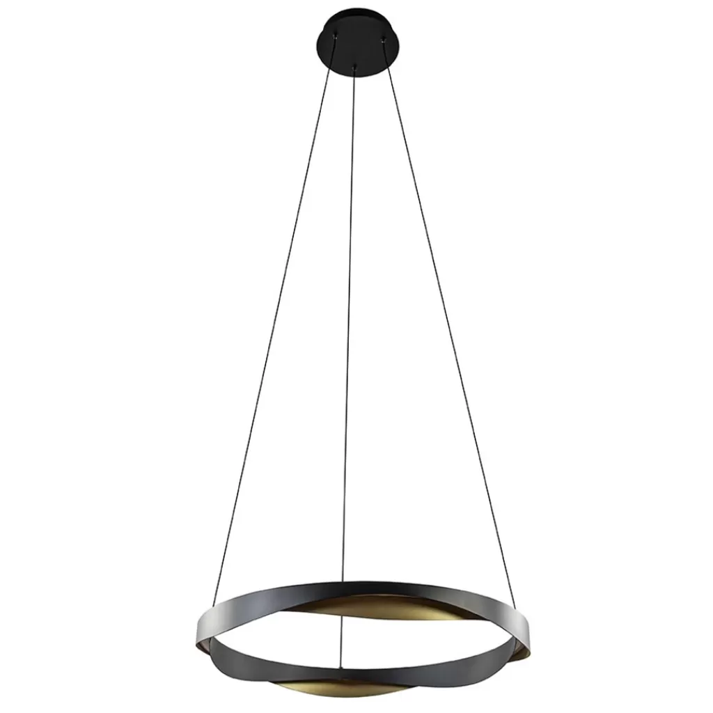 Hanglamp Ascoli 65 rond zwart/matgoud>Straluma Fashion