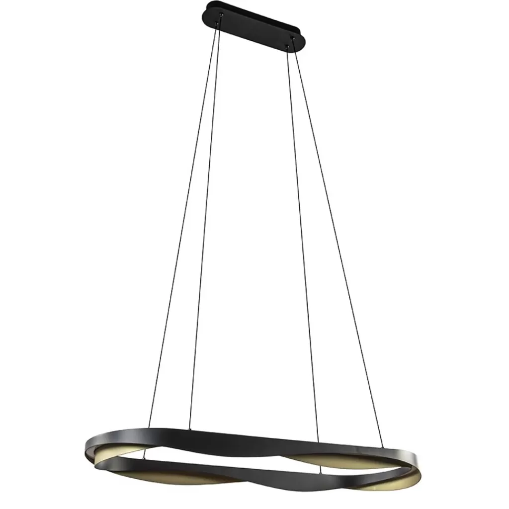 Hanglamp Ascoli ovaal zwart/matgoud>Straluma Sale