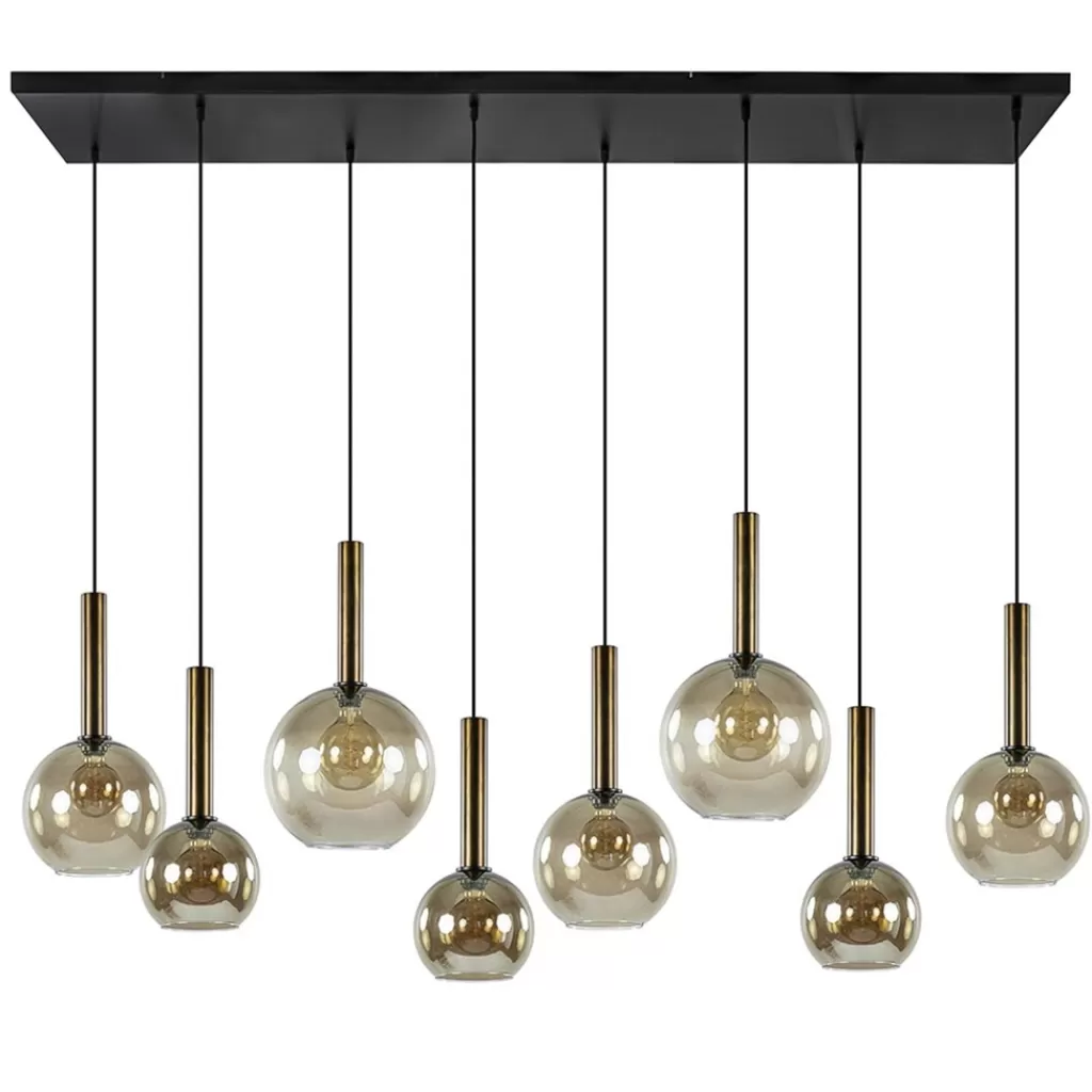 Hanglamp Bella 8L zwart/brons/smoke mix>Straluma Outlet