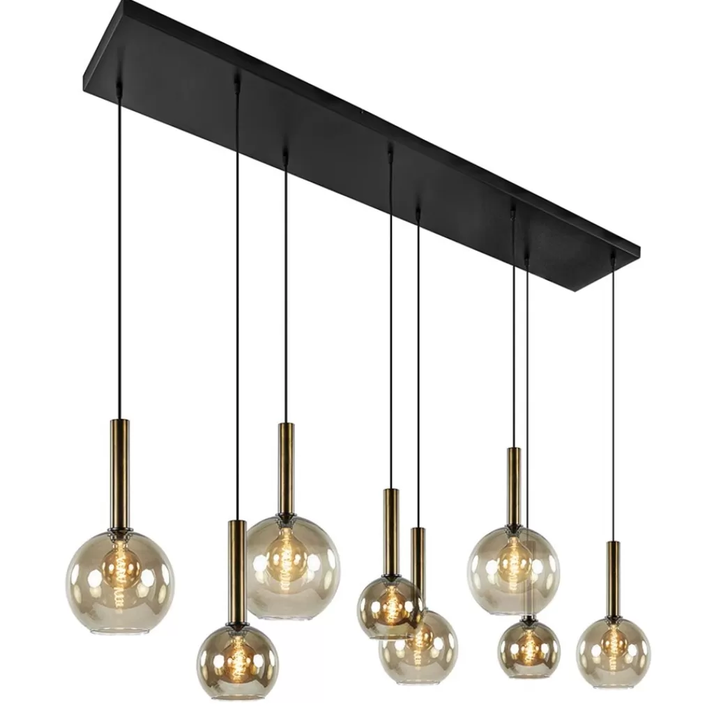 Hanglamp Bella 8L zwart/brons/smoke mix>Straluma Outlet