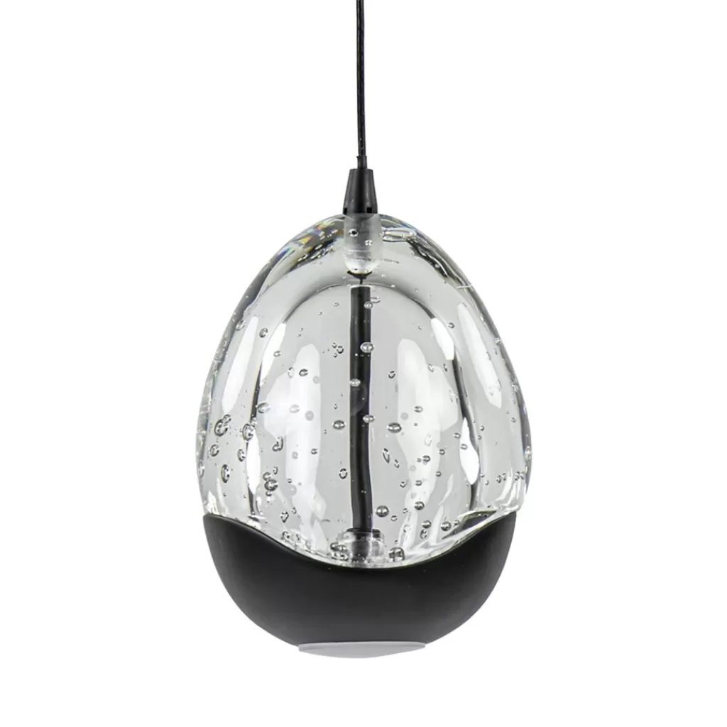 Hanglamp Black Egg 1L zwart/helder glas>Straluma Shop