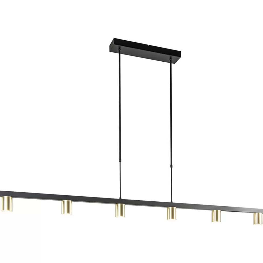 Hanglamp Bounce 6L 160cm zwart/goud>Straluma Clearance