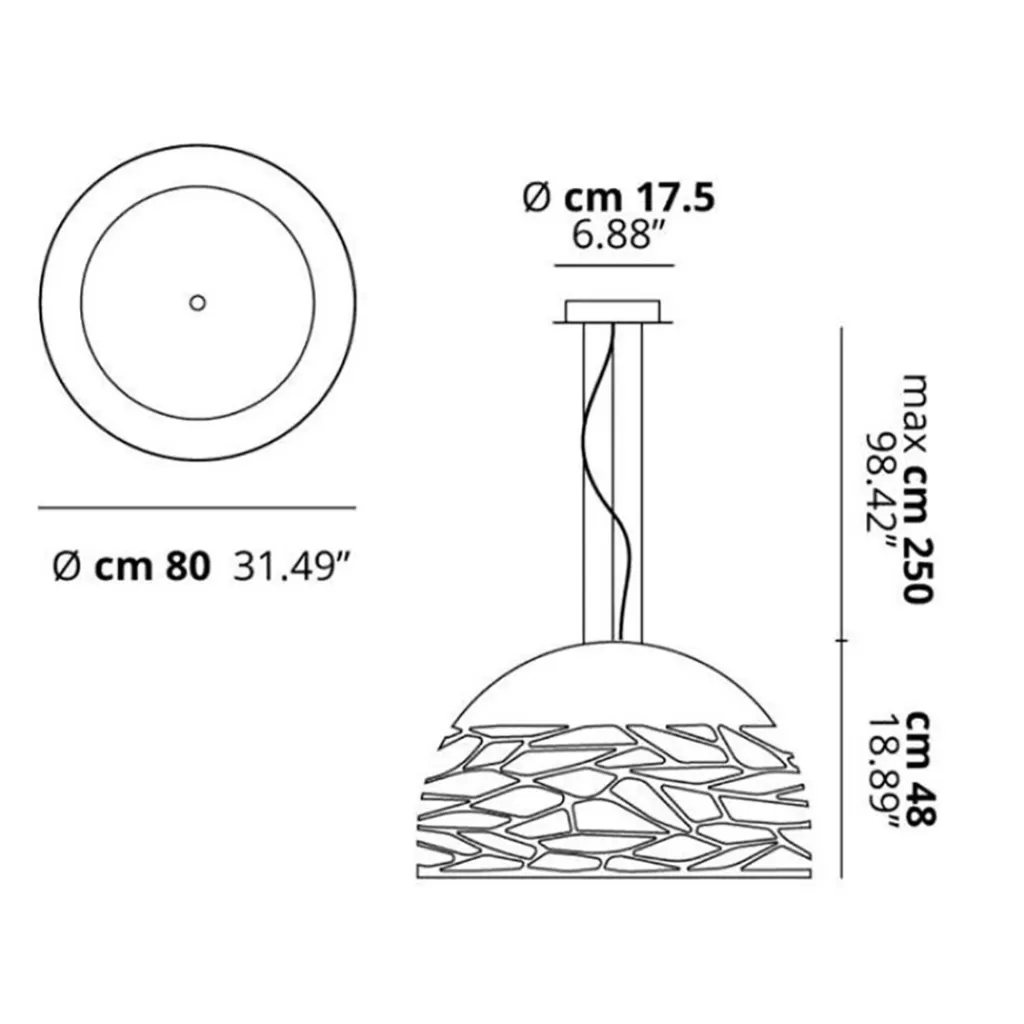 Hanglamp champagne 80 cm>Straluma Online