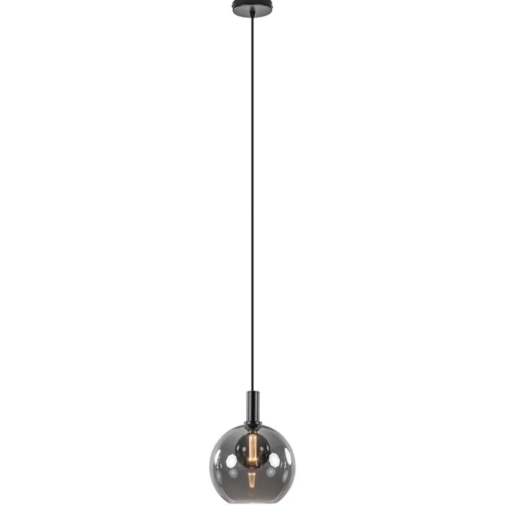 Hanglamp Chandra 1L zwart + glas 30cm>Straluma Fashion