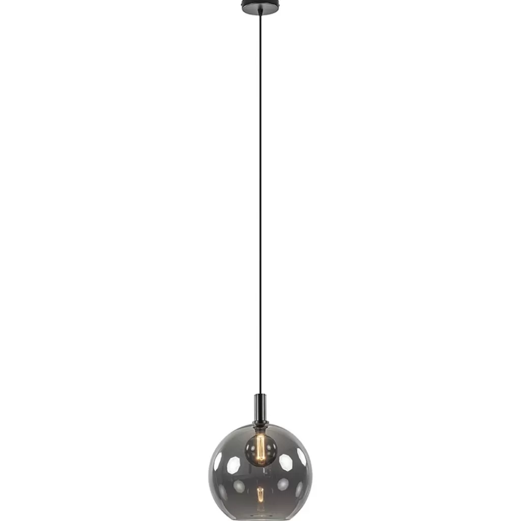 Hanglamp Chandra 1L zwart + glas 40cm>Straluma New