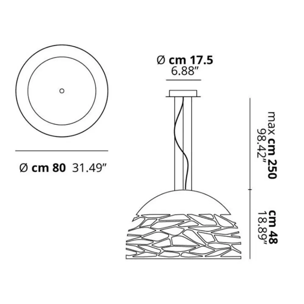 Hanglamp Kelly koepel 80cm wit>Straluma Discount