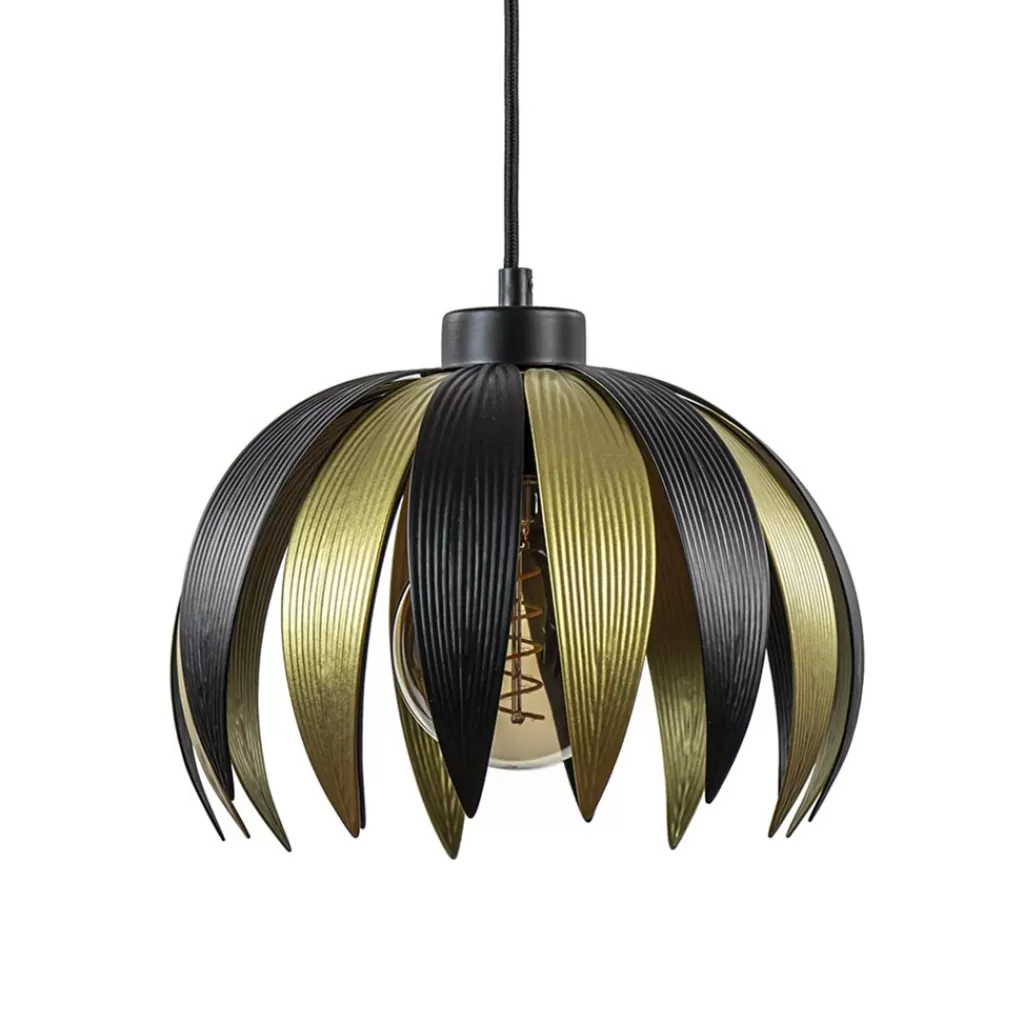 Hanglamp leaves mat zwart met goud>Straluma Outlet