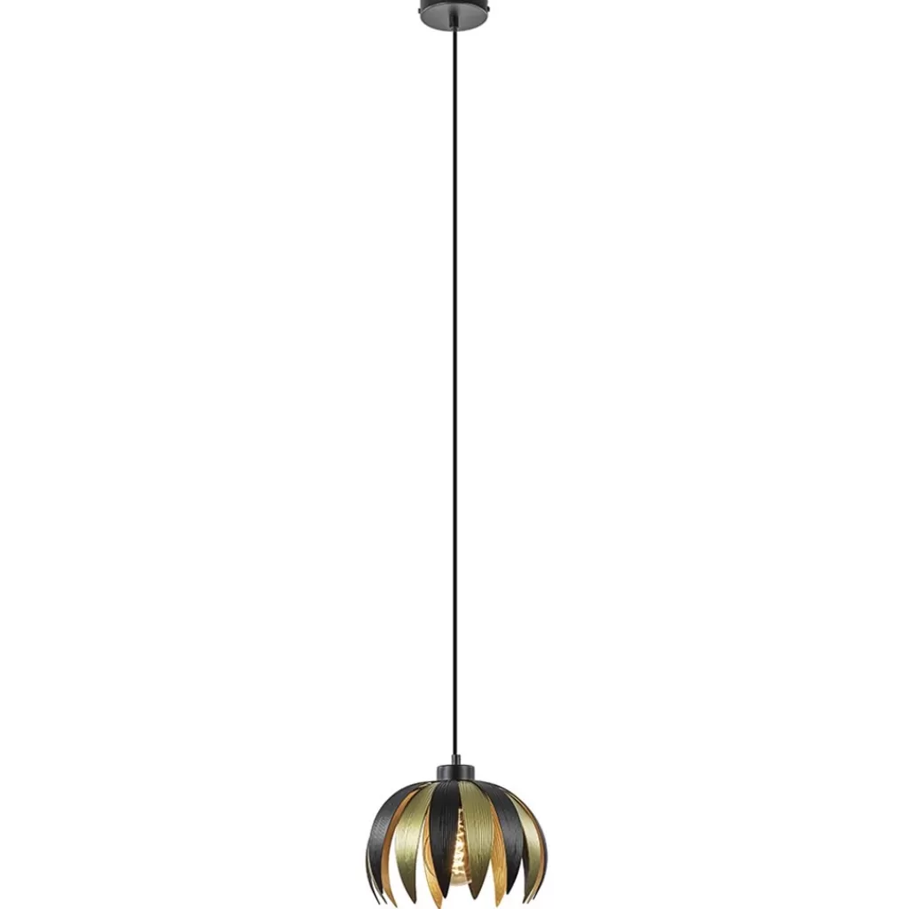 Hanglamp leaves mat zwart met goud>Straluma Outlet