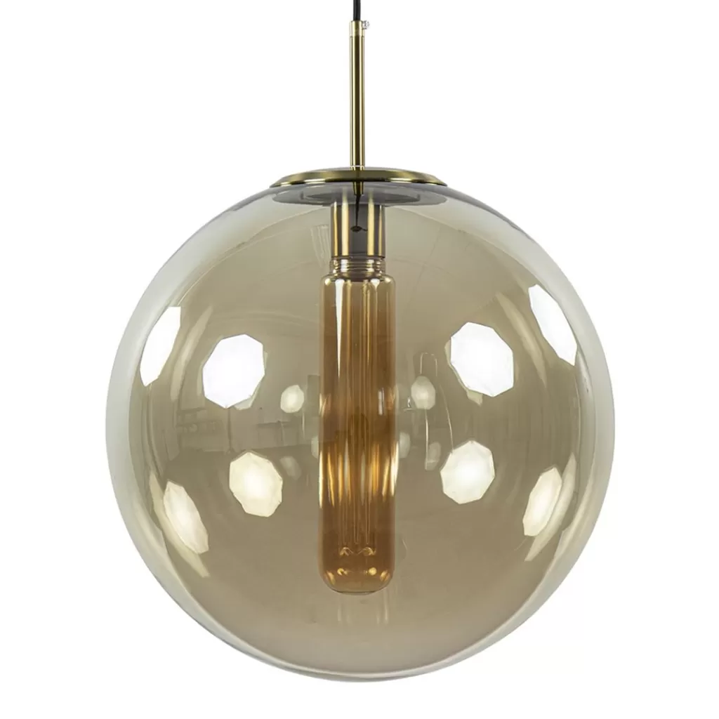 Hanglamp Medina satin gold/amber glas 40cm>Straluma Best Sale