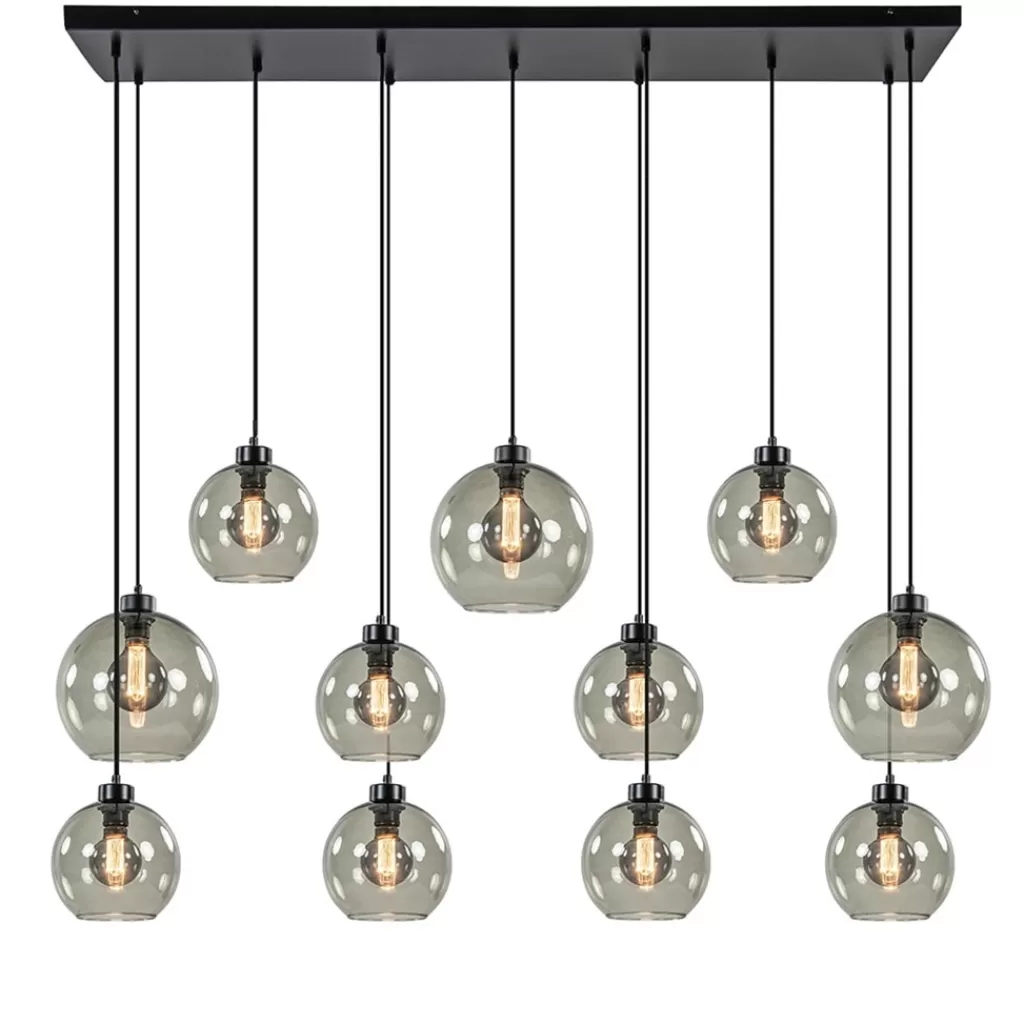 Hanglamp multipendel 11-L zwart smoke glas 20+25cm>Straluma Cheap