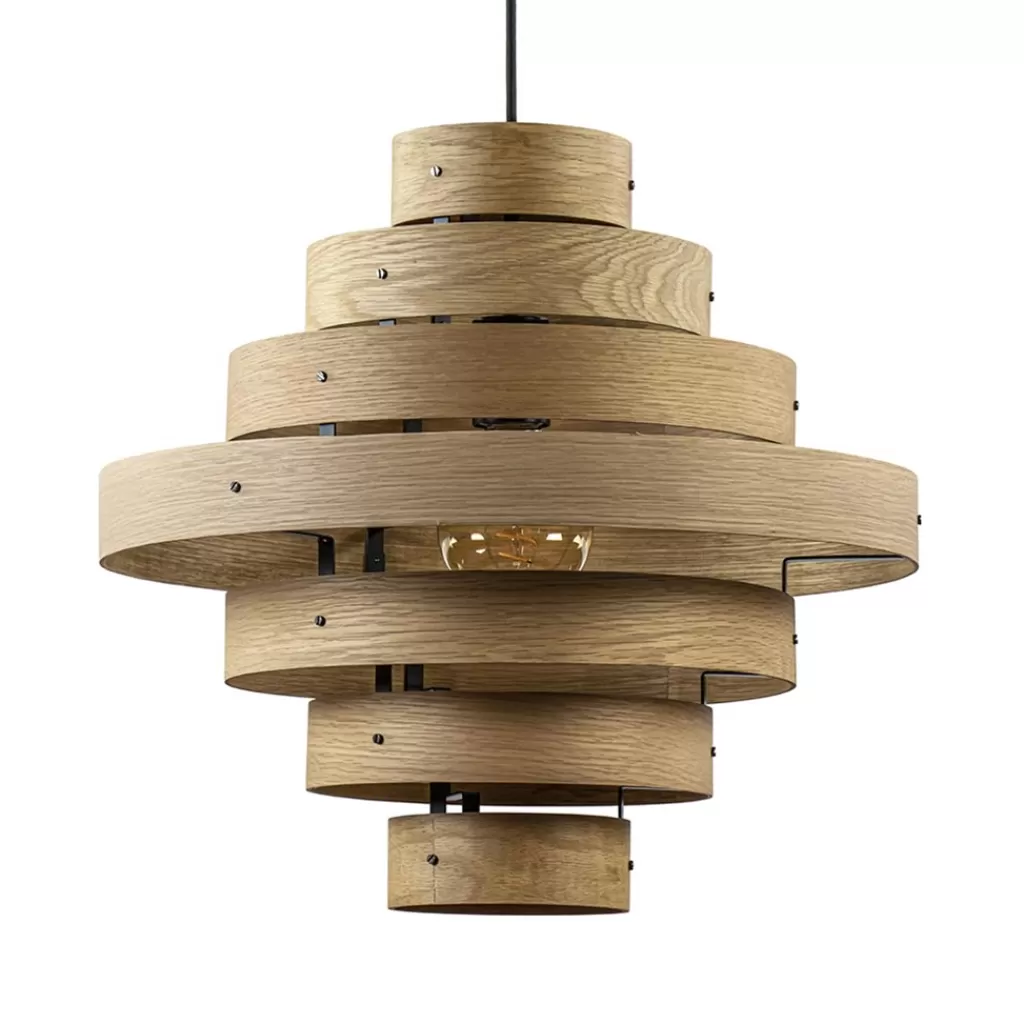 Hanglamp Oaknut hout 7 ringen>Straluma Clearance