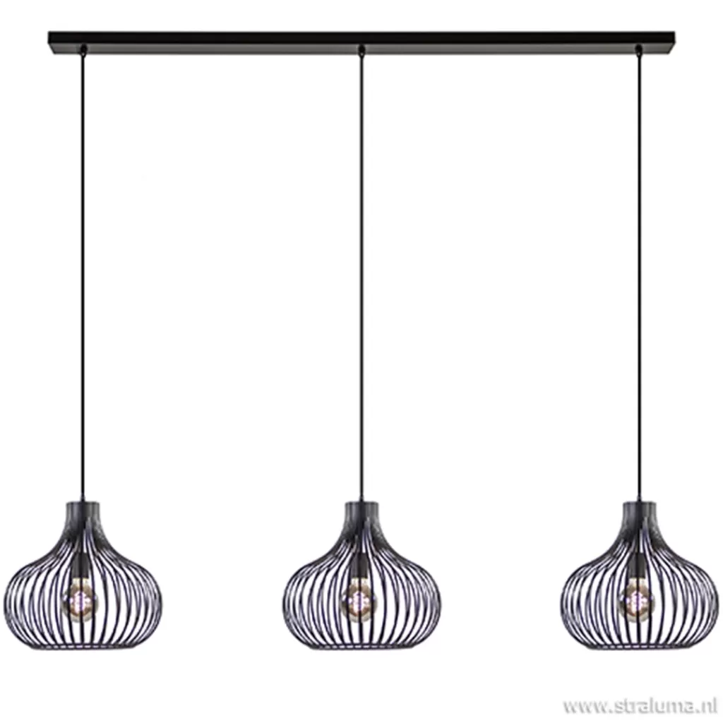 Hanglamp Onion 3L draad zwart>Straluma Fashion