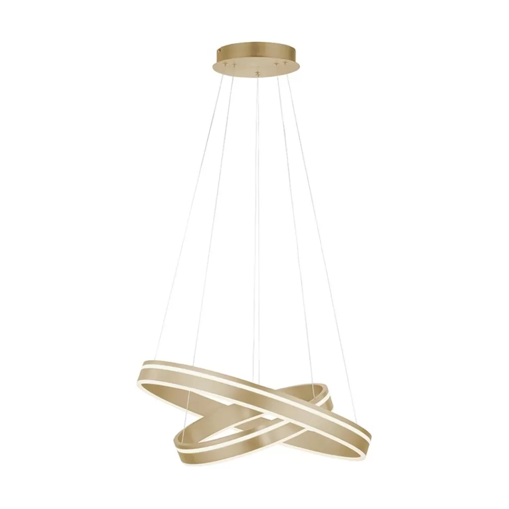 Hanglamp Q-Vito dubbele ring gold smart>Straluma Flash Sale