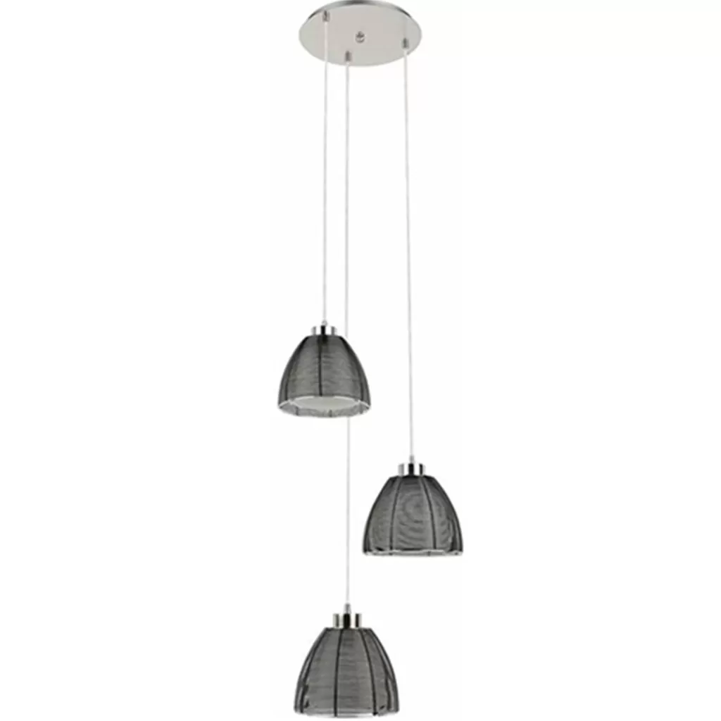 Hanglamp rond 3-lichts zwart draad/glas>Straluma Fashion