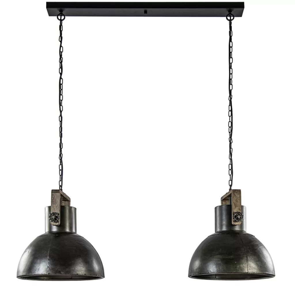 Hanglamp Shelly 2-lichts brons/hout>Straluma Store