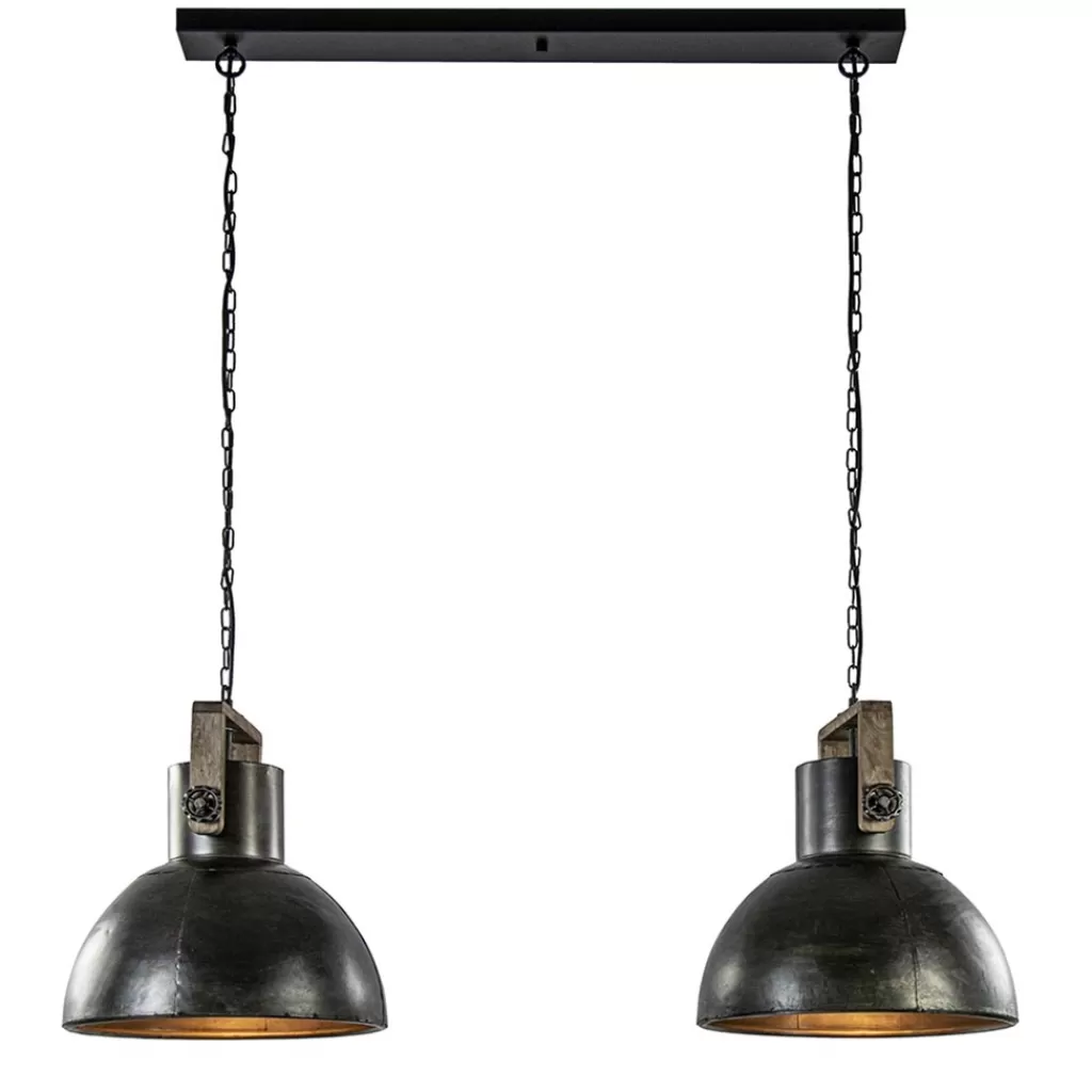 Hanglamp Shelly 2-lichts brons/hout>Straluma Store