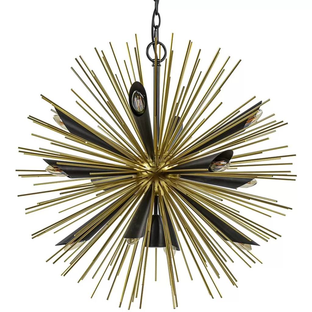 Hanglamp Springfield rond zwart/goud sprieten>Straluma Flash Sale