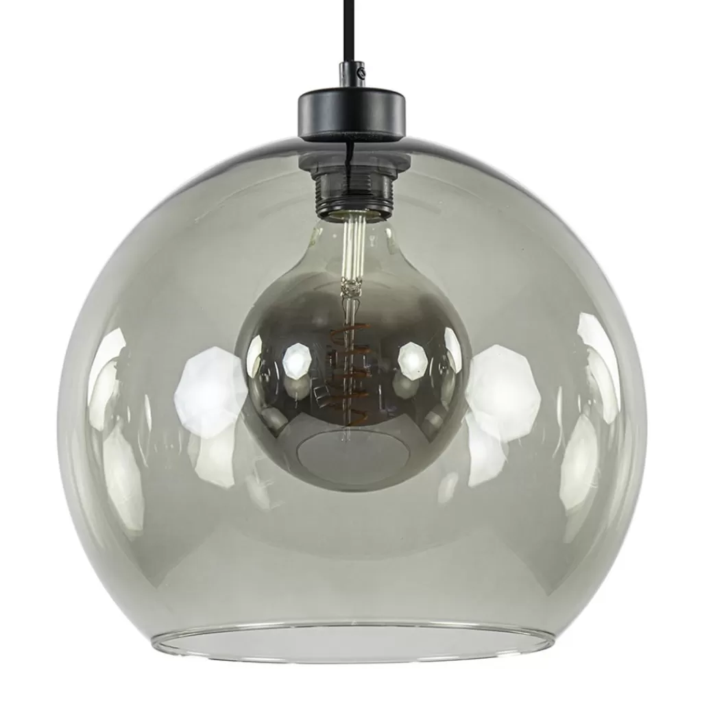 Hanglamp zwart met smoke glas 30cm>Straluma Outlet