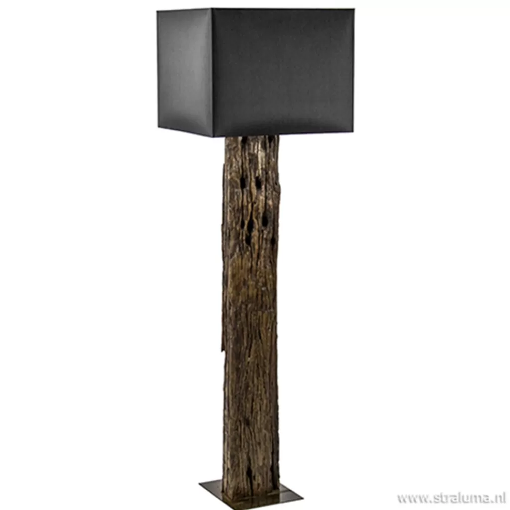 Houten vloerlamp met brons excl. kap>Straluma Flash Sale