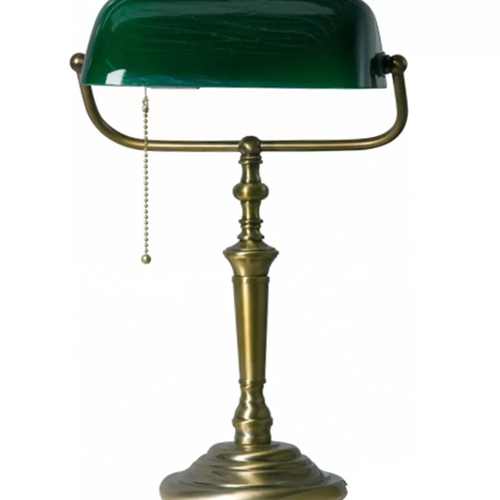 Klassieke bankierslamp groen met Brons>Straluma New