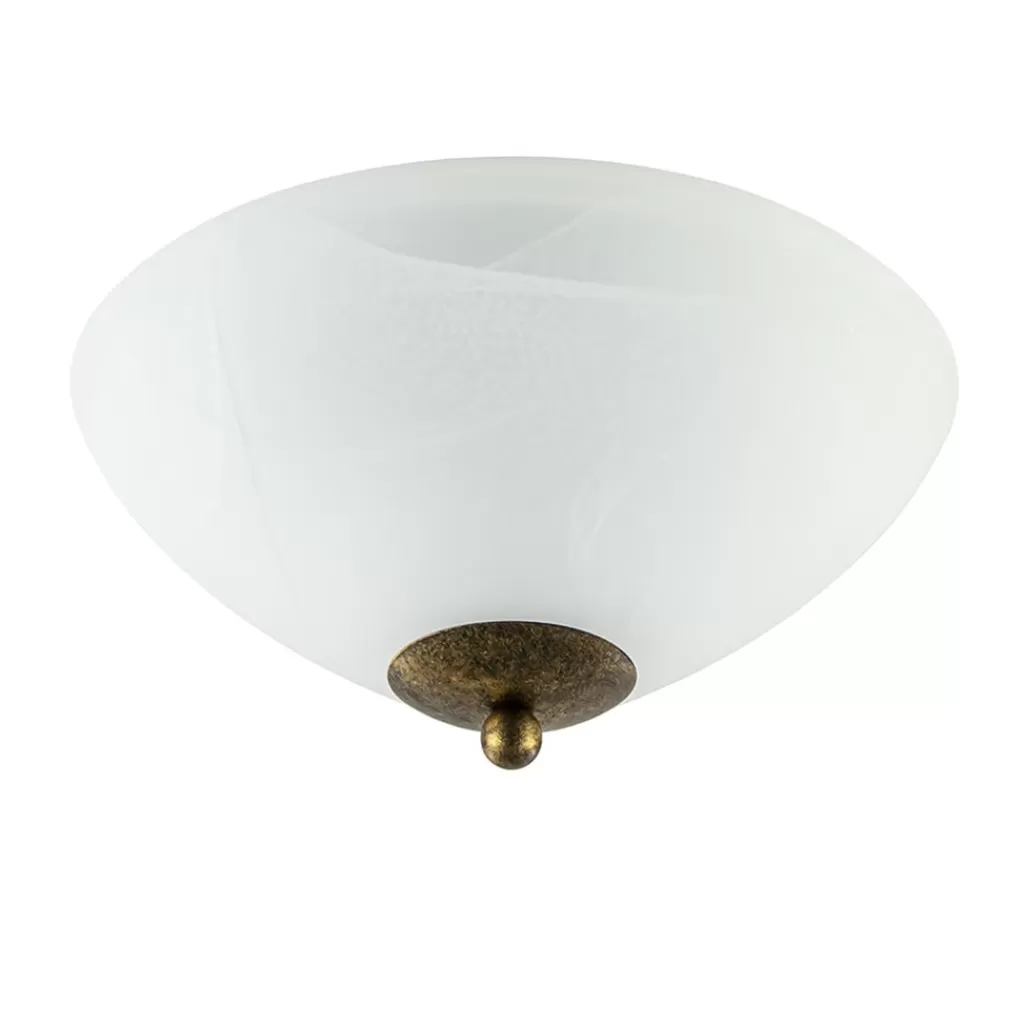 Klassieke plafondlamp gevlamd glas met brons 30 cm>Straluma Discount