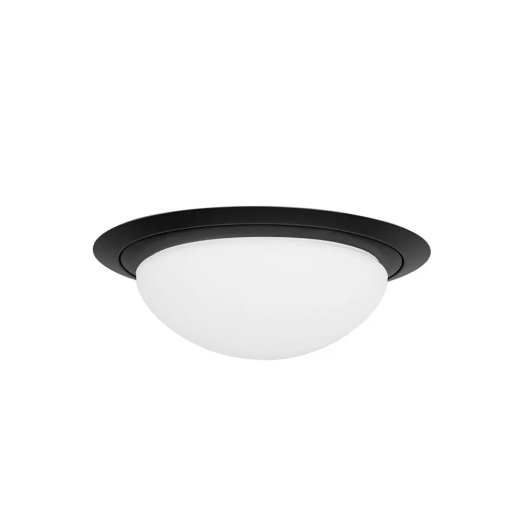 Kleine LED plafondlamp zwart met wit glas IP44>Straluma Cheap