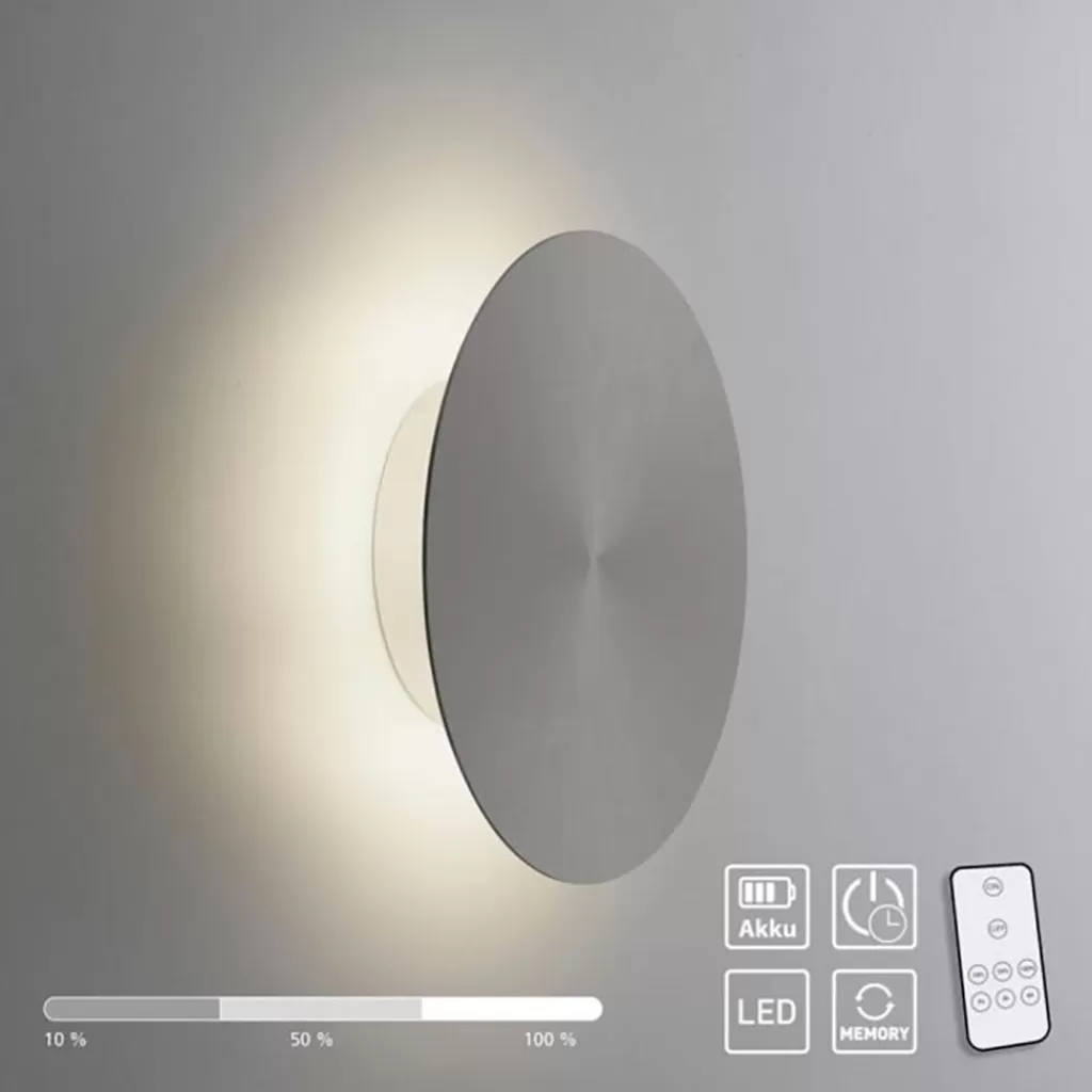 Kleine LED wandlamp op accu grijs>Straluma Clearance