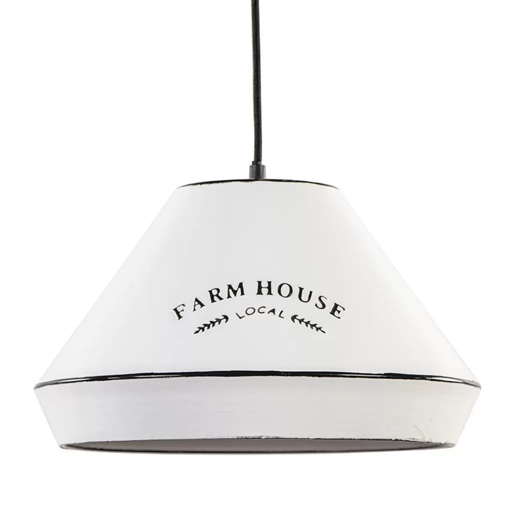 Landelijke hanglamp farm house wit met zwart Ø32 cm>Straluma Outlet