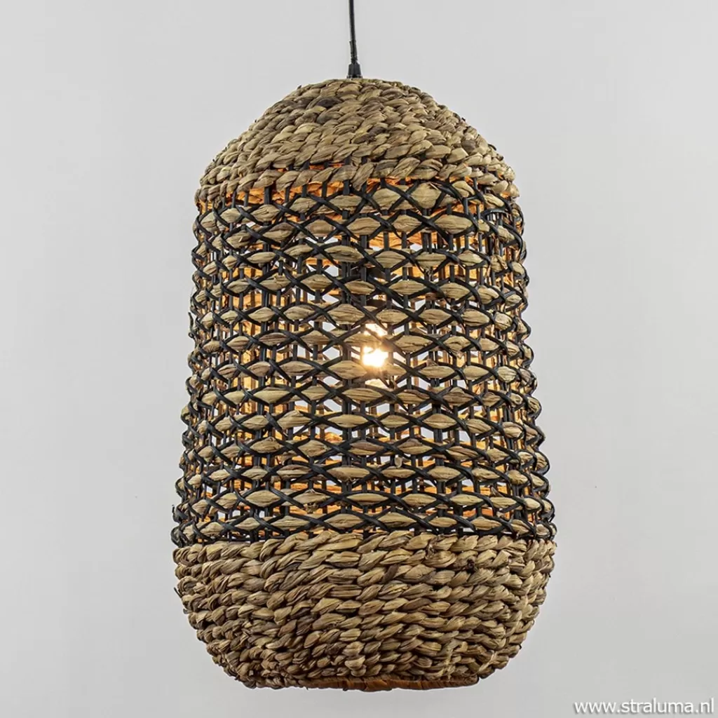 Landelijke hanglamp Tripoli rotan met zwart>Straluma New