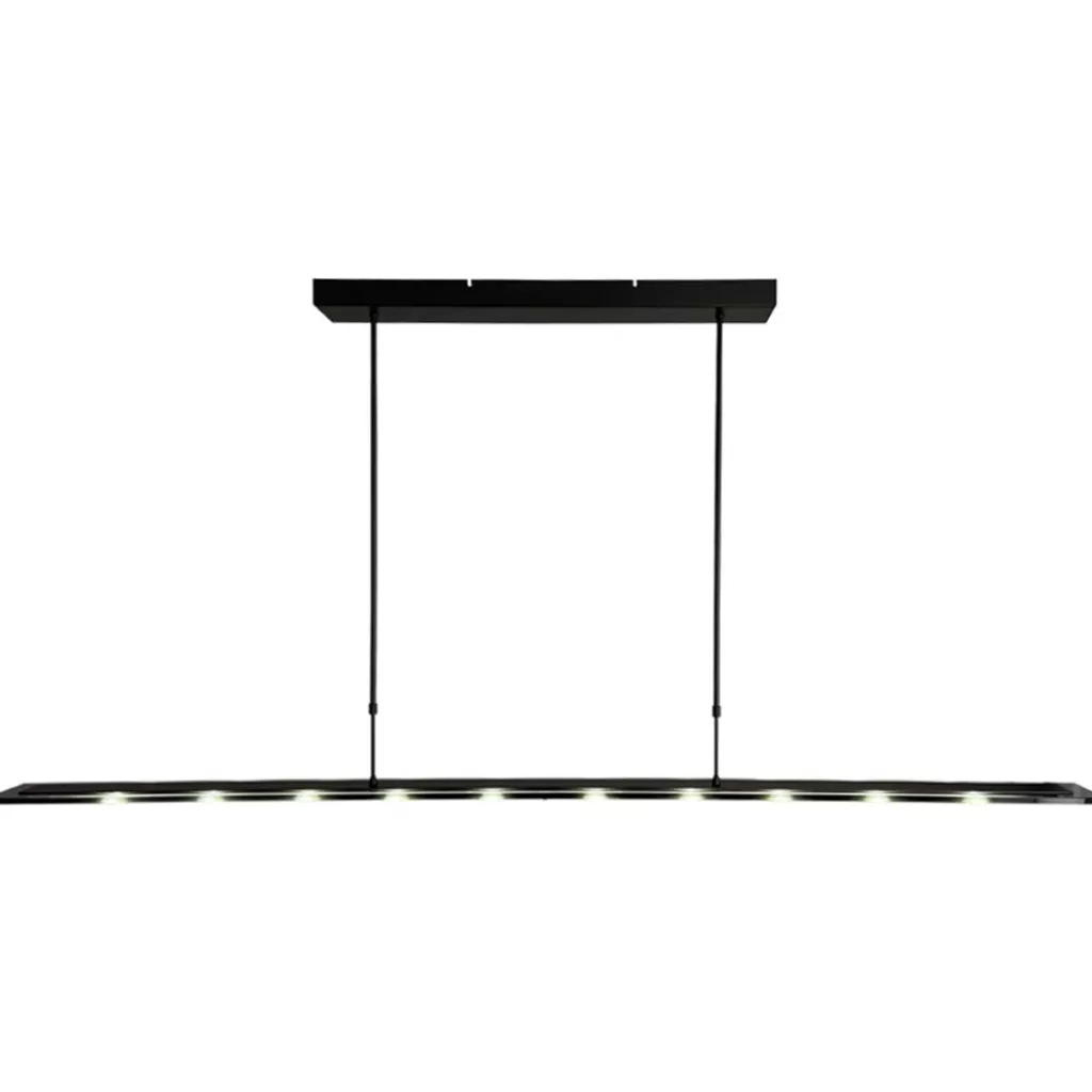 Langwerpige LED hanglamp zwart met smoke glas 170 cm>Straluma Cheap